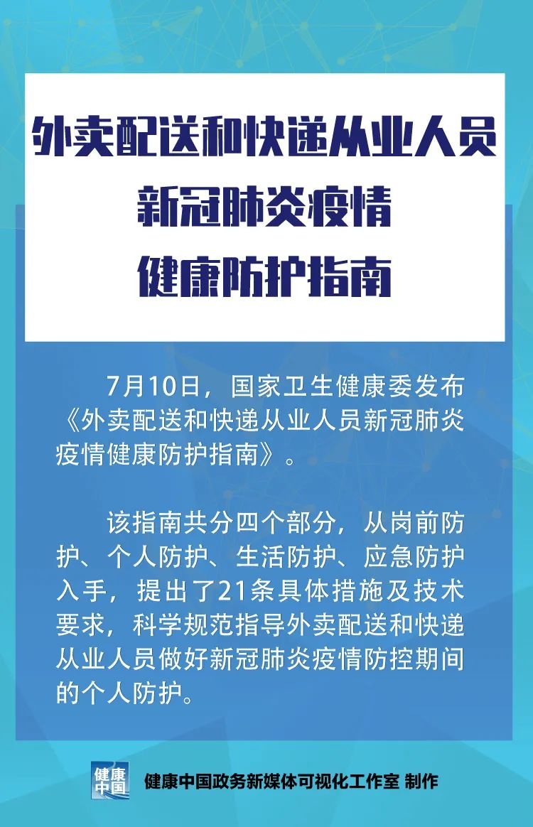 一图读懂：外卖配送和快递从业人员新冠肺炎疫情健康防护指南